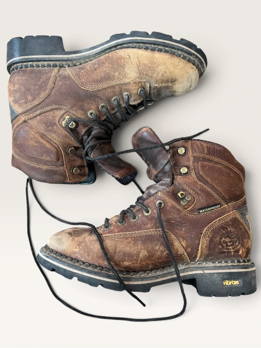 Georgia Boot Men’s 8.5 Waterproof Leather Logger Boots Vibram